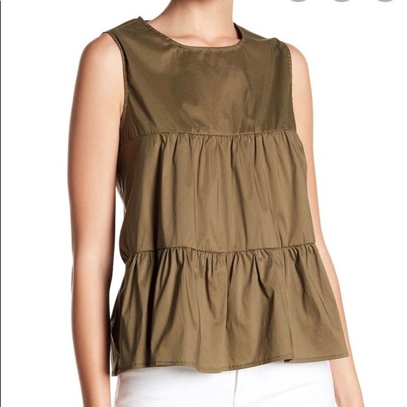MELLODAY Tops - MELLODAY Tiered Poplin Tank Top Petite Large
